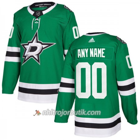 Män Ishockey Dallas Stars Tröja med eget tryck Adidas 2017-2018 Kelly Grön Authentic